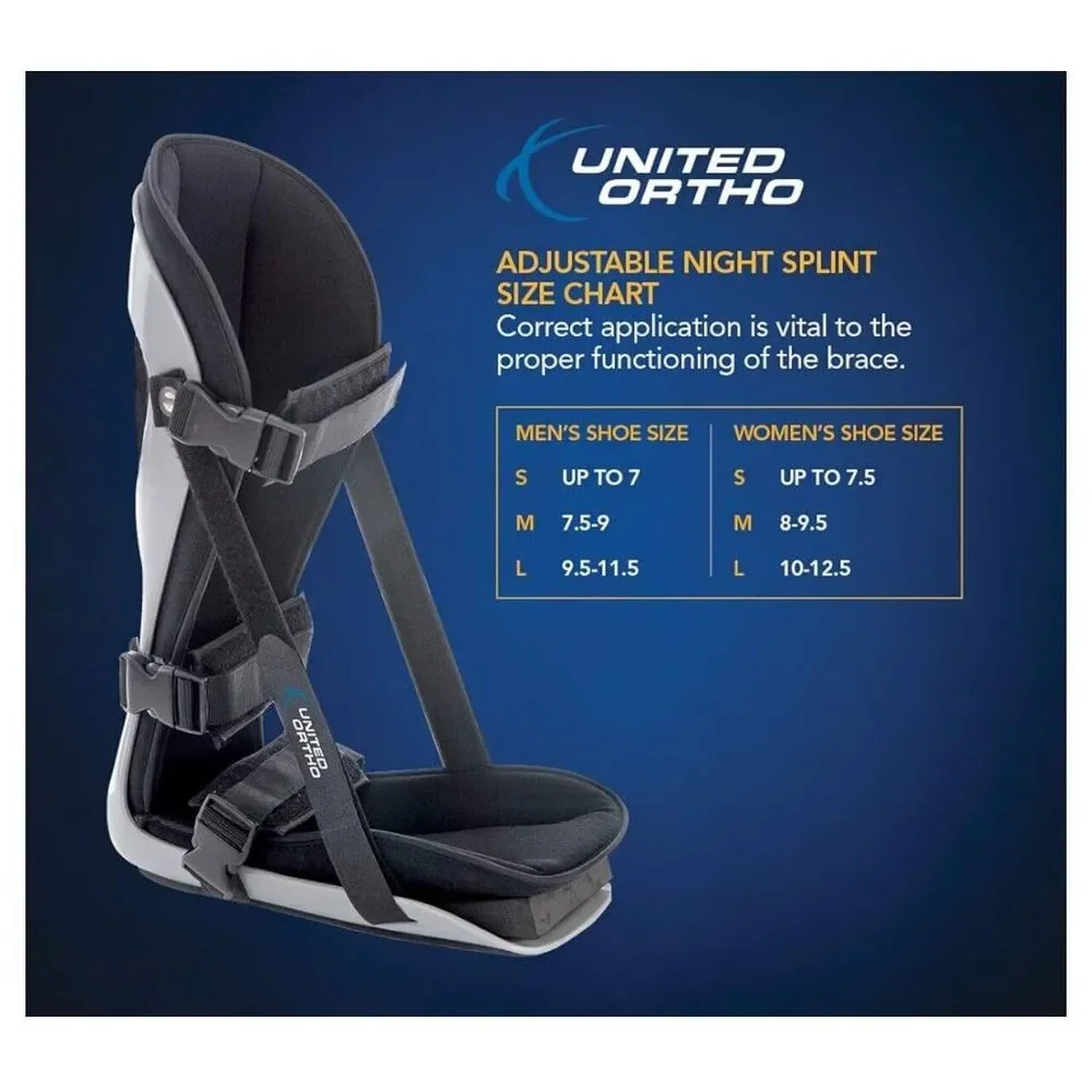 United Ortho Plantar‎ Fasciitis Adjustable Leg Support Brace Large B-Z